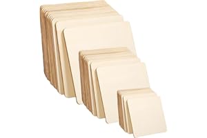 CIOKIT Balsa Wood Sheets - 40Pcs Plywood Sheets Unfinished Blank Thin Wooden Board Sheets, 3 Sizes Basswood Sheets Craft Wood for DIY Woodcraft, Painting, Engraved, Model Making, Pyrography, Wood Burning