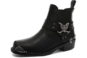 Grinders 2014 Eagle Lo Uomo Cowboy Biker Stivali, Nero