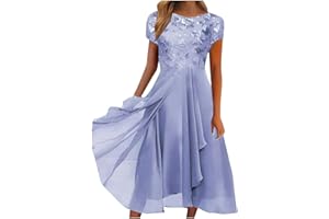 QI_LIANG Cocktail Femme Polyester Col V Robe Tunique Patchwork Cintrée Vintage Etoiles Respirant Scolair Robe Tunique Femme Manche Courte Taille Haute Valentine's Day