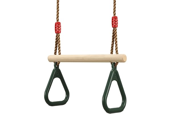 Trapèze Balançoire Enfants Extérieur Anneaux Gymnastique Corde Ajustable pour Portique Toboggan Jardin Vert
