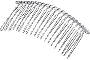 Frcolor 5pcs 20 Fermagli per Capelli in Metallo, Pettine con Filo di Ferro Inserito, Pettini Laterali per Velo da Sposa, per Donne e Ragazze