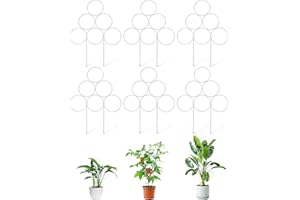 WHTAWTAW 6 Pack Small Trellis for Potted Plants, 15.7 Inch Stackable Garden Trellis for Indoor Climbing Plants, Houseplant Metal Wire Trellis Plant Support Stake for Ivy Vines (White)