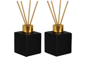 Glas diffusorflaska tom 2 stycken 200 ml kvadratiska glasdiffusorflaskor eterisk olja doft reed hållare aromaterapi behållare