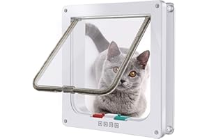 Moaobooh Gatera para Gatos, gatera para Cristal, Entrada y Salida controlables, Apta para Gatos y Perros de pequeño tamaño