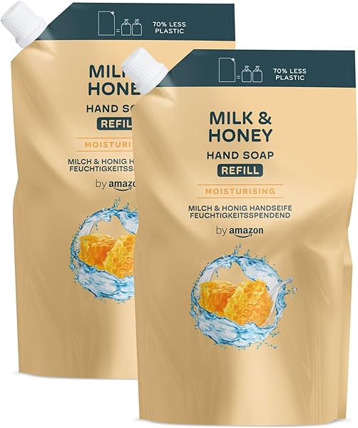 by Amazon Milk & Honey Hand Soap Refill, 2 x 1000ml - 1