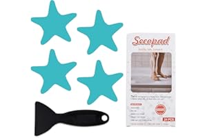 Secopad Adesivi Antiscivolo per Vasca da Bagno Strisce adesive con Raschietto di Alta qualita (Blu)