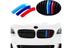 Goodream Garnitures de calandre compatibles avec BMW 2010-2016 F10 F11 Série 5 528i 535i 550i avec grille lombaire noire M-Performance (12 faisceaux)