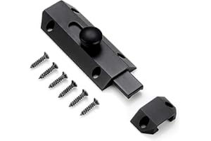 RECCISOKZ Lvcky - Cerrojo de seguridad para puerta (1 unidad), color negro