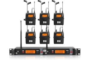 XTUGA Wireless In Ear Monitor System 2 Channel 6 Bodypacks with Transmitter