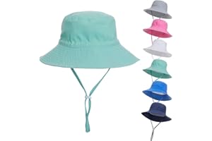 EMTSEB Baby Sun Hat Toddler Summer UPF 50+ Sun Protective Bucket Hat Wide Brim Beach Hats for Baby Boys Girls 0-6 Years