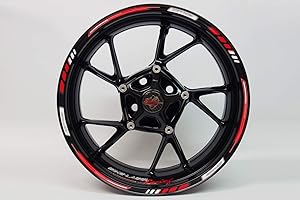 ‎BIKE-LABEL BIKE-label Felgenrand Aufkleber Motorrad 17 Zoll Racing Red 1000 GP Style 710002