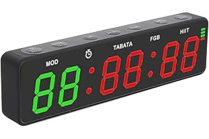 Bärbar Gymnastimerklocka, 6.8 i Small Magnetic Interval Workout Timer, LED Wall Clock Fitness Digital Timer med Stoppur för Gym, Hem, Kontor