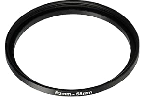 vhbw Step-Up-Ring Adapter von 55 mm auf 58 mm für Kamera Objektiv - Filteradapter, Metall, Schwarz