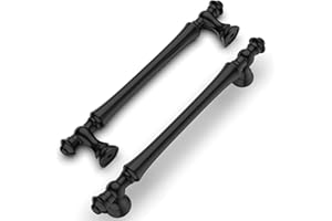 Amerdeco 10 Stück Möbelgriffe Schwarz, 128mm Lochabstand, Zinklegierung Schubladengriffe & Schrankgriffe für Küchenschränke & Kleiderschränke UK0017