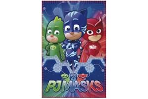 PJ Masks Héroes en Pijamas 2200002418, Manta Polar con Gatuno, Buhíta, Gecko, 150 Centímetros, Multicolor