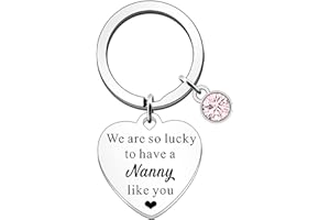SDOFY Nanny Gifts from Granddchildren Nanny Keyring Nanny Birthday Gifts We are So Lucky to Have a Nanny Like You Keychain