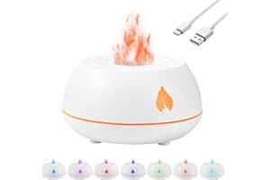 SONGERDUO Flame Aroma Diffuser Humidifier 7 Flame Color Night Light,Air Flame Aroma Volcano Fire Diffuser for Essential Oil,Flame Essential Oil Diffuser,Super Quiet Air Humidifier,Humidifier for Bedroom,Yoga