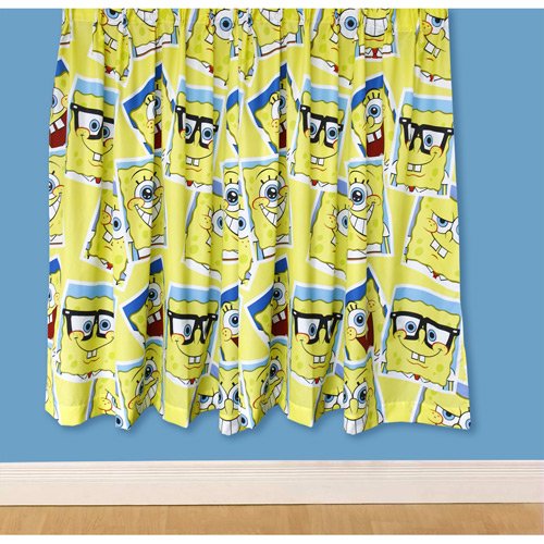 Character World 72-inch SpongeBob Squarepants Framed Curtains, Multi-Color