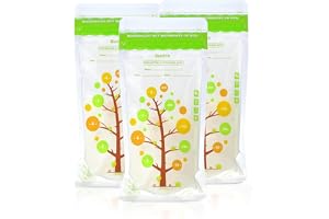 Mumoo Bear Breastmilk Storage Bags 112ct, Leakproof Self-Standing 200/250ml | Double zipper pouches, BPA free food grade plastic, pre-sterilized, easy pour spout, writable label area