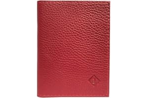 LOLUNA® Porte Carte identité - Permis de Conduire - Carte bancaire - Vitale - Navigo - Fidélités - Petit Format Compact, Fin et Plat, Emplacement Cousu, en Cuir dans Plusieurs Couleurs - Rouge