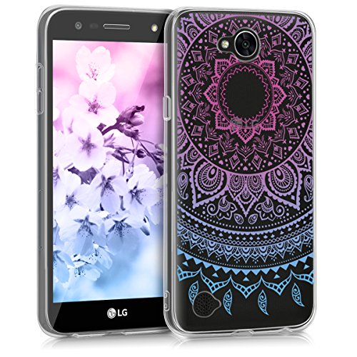 kwmobile Funda para LG X Power 2 - Carcasa Protectora de  TPU  con dise  o de Sol hind   en  Azul Rosa Fucsia Transparente 