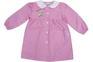 GENERICO Grembiule asilo quadri rosa per bambina Primo della classe scuola materna