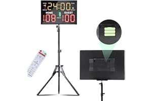 Ousmile Basketball Scoreboard with Timer Clock, Digital Scoreboard with Remote, Portable Battery Powered Electronic Scoreboard for Baseball/Tennis/Soccer/Ping Pong Games