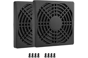 S SIENOC - Tapa de ranura PCI con tornillo y tapa de ventilador (2 cajas de filtración, 80 x 80 mm, negro)