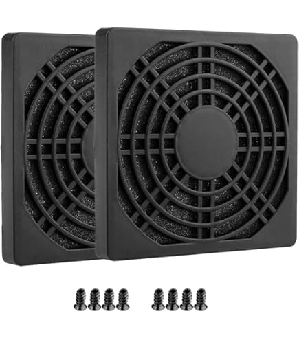 Aerzetix 2x PC Lüftungsgitter 92x92mm Mit Filter - Schutzgitter Für Computer Gehäuse
