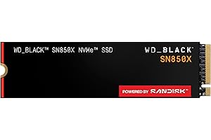 ‎WD_BLACK WD_BLACK SN850X NVMe SSD 4 TB interne SSD (Gaming Speicher, PCIe Gen4-Technologie, Lesen 7.300 MB/s, Schreiben 6.600 MB/s) Schwarz, Standard