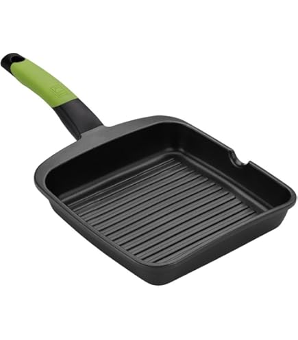 Fundix Castey Induction Grill Pan met afneembaar handvat, 27 x 27 cm, gegoten aluminium, roze, 27 x 21 x 30 cm
