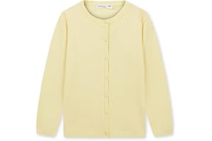 CUNYI Pull pour Fille Gilet à Boutons Cardigan Léger Uniforme Scolaire Manteau Casual Mignon