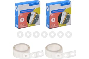 Dokeno Lot de 500 Anneaux de Renforcement Autocollant Œillets de Étiquettes Renforts pour Classeurs et Feuilles Mobiles Étiquette de Renfort de Trou en Papier pour Bureau École (Blanc)