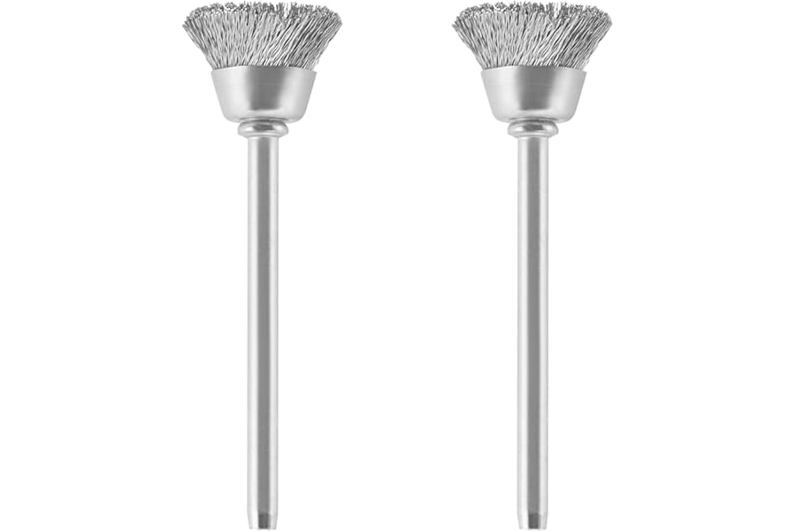 Dremel 442 Carbon Steel Brush Accessory Set, 2 Brushes (13 mm) for Cleaning and Removing Rust of Metal Materials