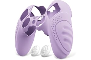 PlayVital Protection Manette pour ps5 Edge Coque Silicone avec Capuchon Joystick,Housse pour ps5 Edge Controller Protège Accessoires-Mauve，Guardian Edition