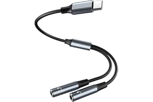 USB C till ljudadapter, 3,5 mm, 2-i-1, hörlursuttag splitter, Apple MFi-certifierad, kompatibel med iPhone 17/16/15 Pro Max P