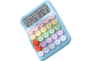 KIMISS Calculadora Colorida de Teclado Mecánico para el Hogar, la Escuela y la Oficina - Calculadora de Escritorio Electrónica con Función de Interruptor Mecánico