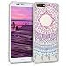 Produktbild kwmobile Hülle für Huawei Y6 (2018) - TPU Silikon Backcover Case Handy Schutzhülle - Cover klar Indische Sonne Design Blau Pink Transparent