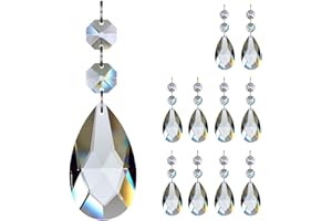 GOLDENHAITAI - 10 cristalli a goccia per lampadari (63 mm trasparente)