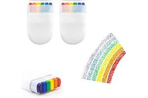 Nmbol Sports 2 Pezzi Gay Pride Truccabimbi Arcobaleno,Matite da Trucco Arcobaleno,Pitture Viso e Corpo per Gay e Lesbiche,Spazzola a Ventaglio Arcobaleno,Pittura del Corpo,Festa,Trucco di Halloween