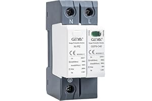 GEYA Protezione contro le sovratensioni 20KA-40KA SPD Protezione contro le sovratensioni domestiche Guida DIN (1P+N,AC275V)