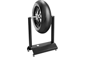 GYMAX Equilibratrice Pneumatico Universale, Porta Ruota in Acciaio, Piedi Regolabili in Altezza, Nuclei Regolabili, Attrezzi per Moto e Biciclette per Riparazione, 41 x 22 x 55cm