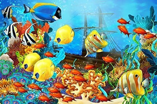Tomorrow sunny F119 World of the ocean fish Animals Poster Art Wall Pictures for Living Room Canvas Fabric Cloth Print