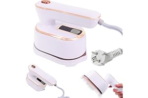 HIRSRIAN Dampfbügeleisen 1000W, Mini Reisebügeleisen 100ml großer Wassertank, Keramik-Bügelsohle, Faltbares Tragbares Bügeleisen Dampf für Zuhause und Reisen (Weiss)