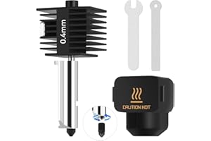 UNITAK3D A1 Mini Hotend 0.4mm High Temp&Fast Speed con Ranura y Llaves+Boquilla de Hardened Steel+Bloque calefactor de Latón Cromado+Calcetín de Silicona Compatible with Bambu Lab A1&A1 Mini Impresoras 3D