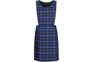 Hiffy Girls Tartan Pinafore School Uniform Dress, Red Blue, Ages 2-13 Years
