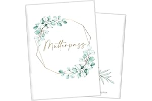 cozy racoon 3-teilige Mutterpasshülle für den Deutschen Mutterpass | Hochwertige Hülle für deinen Mutterpass (Kunststoff) | Design Eukalyptus (ohne Personalisierung)