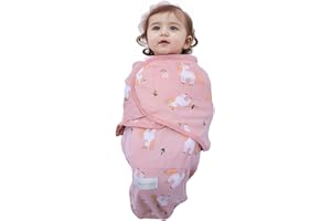 MIRACLE BABY Kocyk niemowlęcy, 100% bawełna, śpiwór dla niemowląt, zestaw upominkowy dla chłopców i dziewczynek, unisex, noworodka (różowy, L)