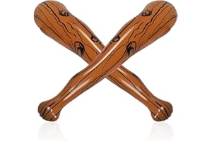 BLMHTWO 2 pezzi Cave Club gonfiabile mazza da baseball gonfiabile bastone in legno uomo accessori grotta tifo puntello cavernicolo bastone uomo cavernicolo bastone marrone per decorazione a tema