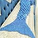 Produktbild Handgemachte Gestrickte Meerjungfrau Decke gehäkelt fish-scale Meerjungfrau Decke Sofa-Decke alles Jahreszeiten Geschenk für sie 180*80 cm